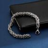 Men' Silver Bracelet 7mm Thick Round Royal Weave Diamond