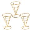 Ice Cream Cone Holders Stainless Steel French Fries Stands Food Cone Display Stand for Individual Waffle Pizza Charcuterie Restaurant Party Supplies