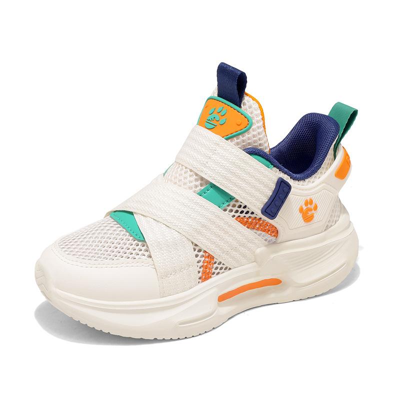 Children's casual sports shoes 2025 boys' individual breathable white shoes medium older children's and girls' running shoes