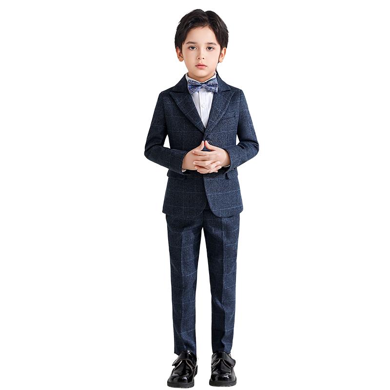 Синий клетчатый официальный костюм для мальчика Shanshan 120