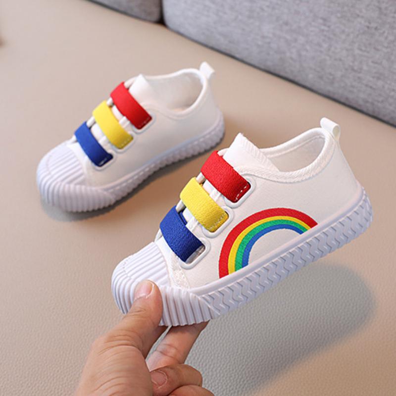 Kinder Canvas Schuhe Neue Frühling und Herbst Jungen und Mädchen Regenbogen Vielseitige Bequeme Board Schuhe