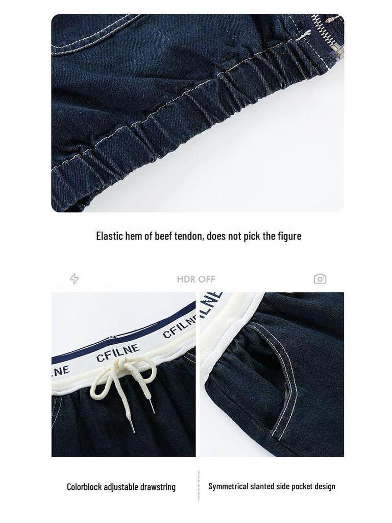 Women's Retro Denim Two-Piece Suit: Stylish Spring/Autumn Top and Skirt Set