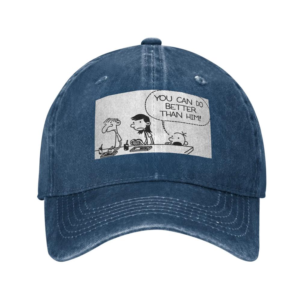 Gregs Tagebuch Du kannst es besser als er Denim Stoff Kappe Lässige Baseballkappen Verstellbarer Hut Sommer Unisex Baseballkappen