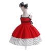 Vestido vermelho para meninas, princesa, fantasia de Halloween, crianças de 4 a 10 anos, carnaval, bolinhas, cosplay, vestido de festa para meninas, laço, vestidos de ano novo