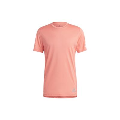Run It Letter Logo Print Crew Neck T-Shirt Men Tops Pink IC7646