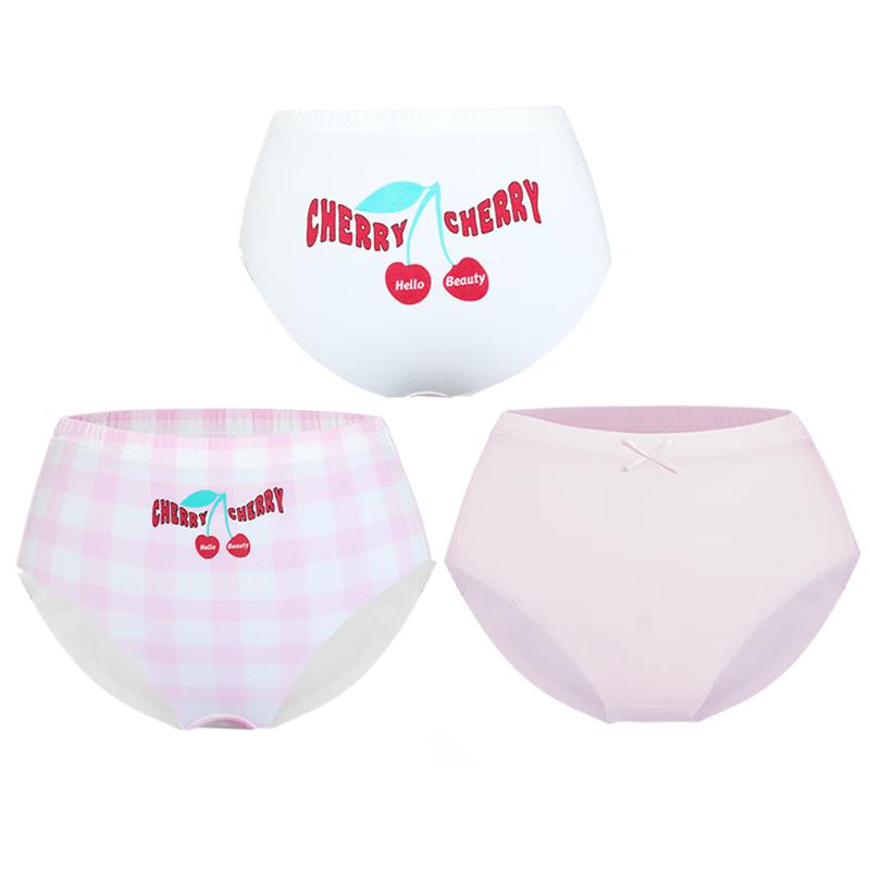 AIMER KIDS Girls  Mid-Waist 3A Antibacterial Briefs 3-Pack 130