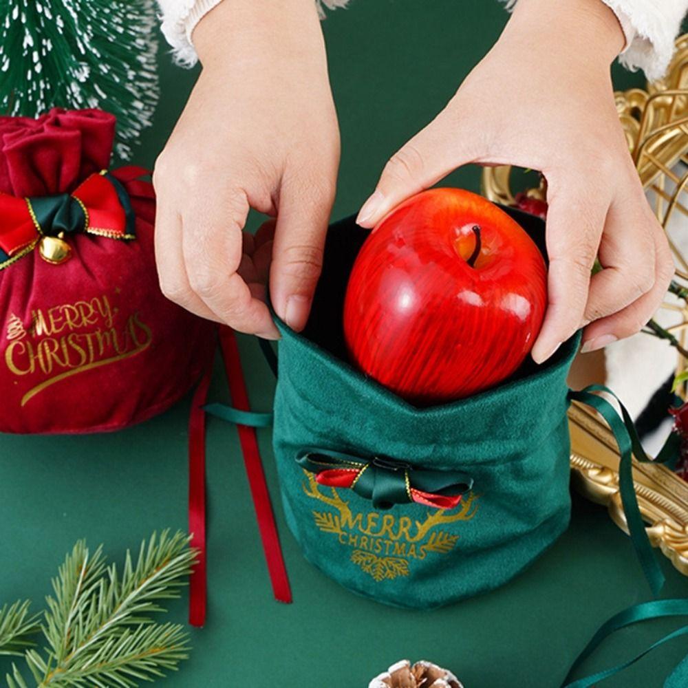 with Small Bell Christmas Cloth Bag Velvet Christmas Gift Bag Xmas Presents   New Year