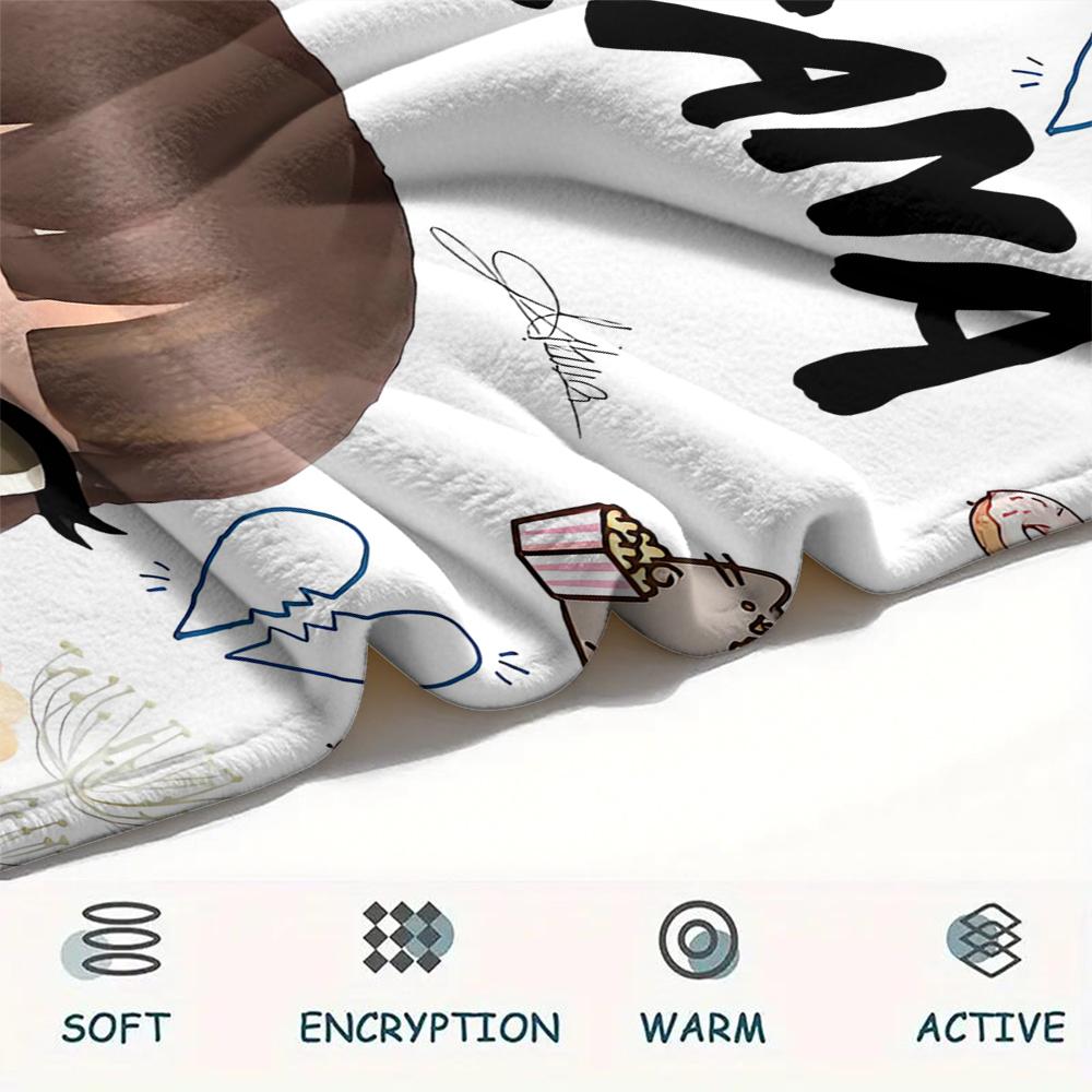 1PC Aitana Print Flannel Blanket, High quality All Seasons, Home Decor, Warmth and Comfort, Perfect for Christmas Gifts