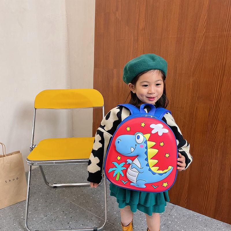 Children's Bag New Cartoon Kindergarten Primary School Bag Eggshell Dinosaur Boys and Girls Backpack