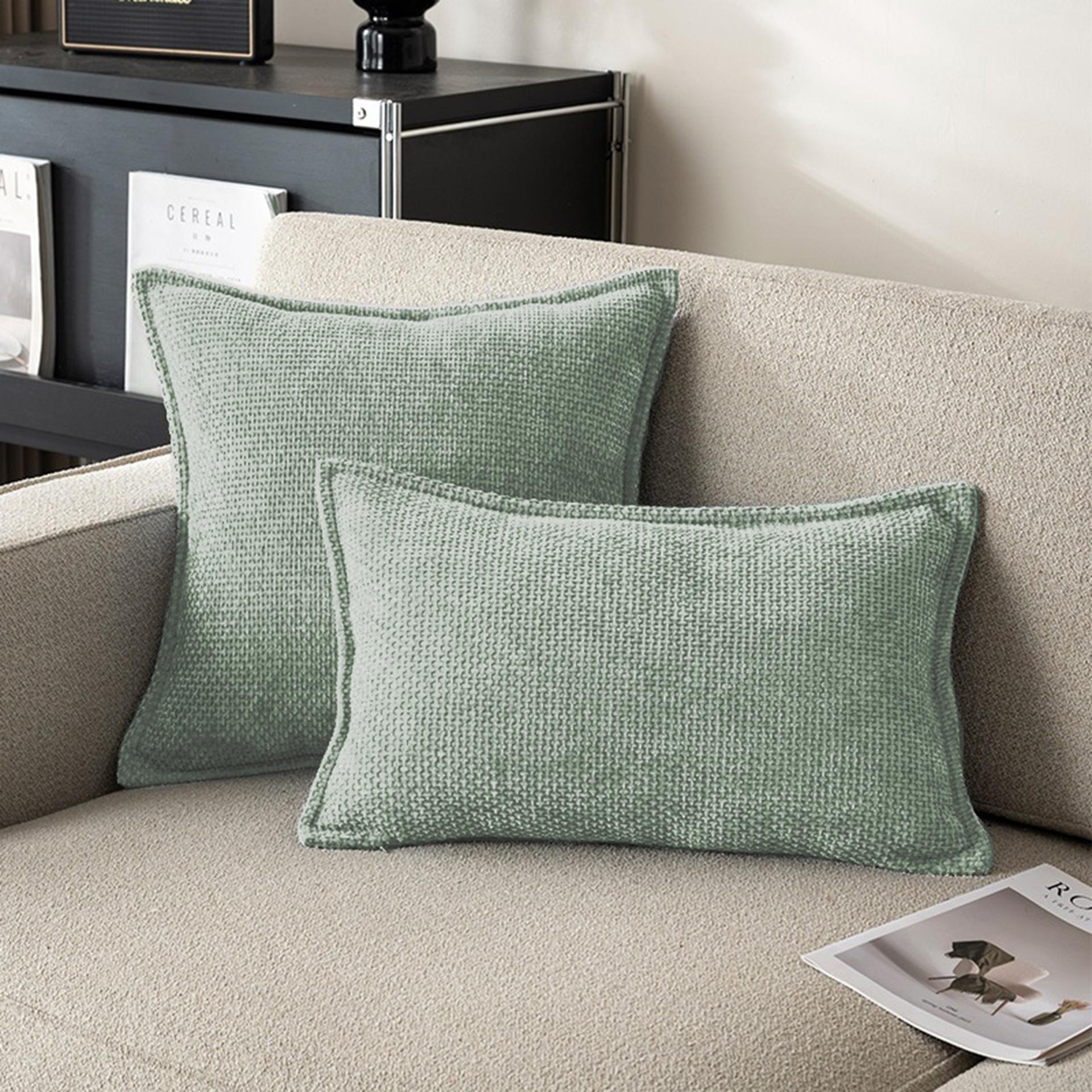 

Простой чехол для подушки Гостиная Диван Спальня Шенилл Мелкая клетка Плетеный Наволочка С кантом 30 * 50Cm without core