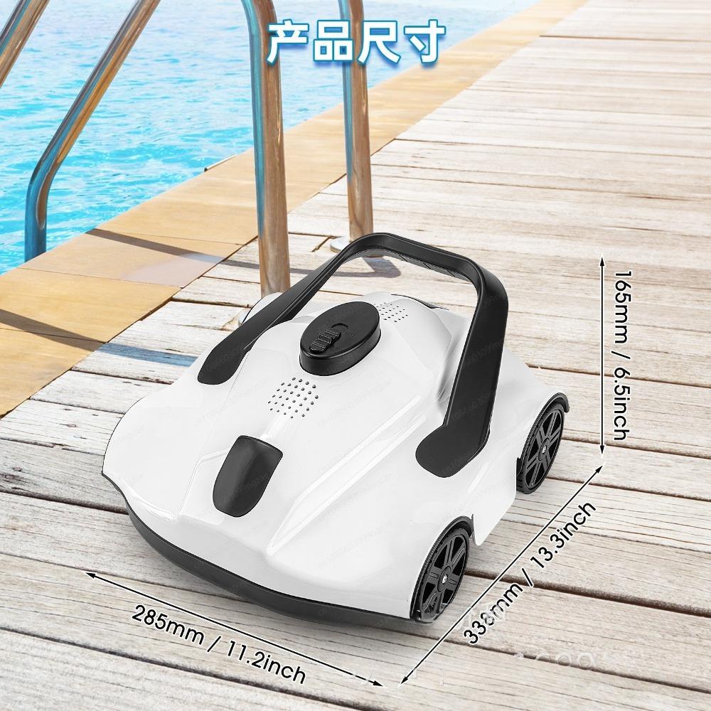 Automatic Cordless Pool Cleaning Robot, Wireless Pool Vacuum for Inground/Above Ground Pools with Fine Filter System