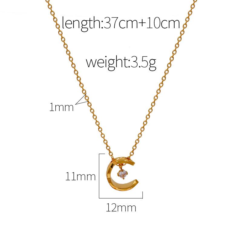 Xiaoxiangfeng Moon With Zircon Popular Necklace, Female Tide Playing Collarbone Chain Temperament Light Luxury Celebrity Accessories Fashion Sense