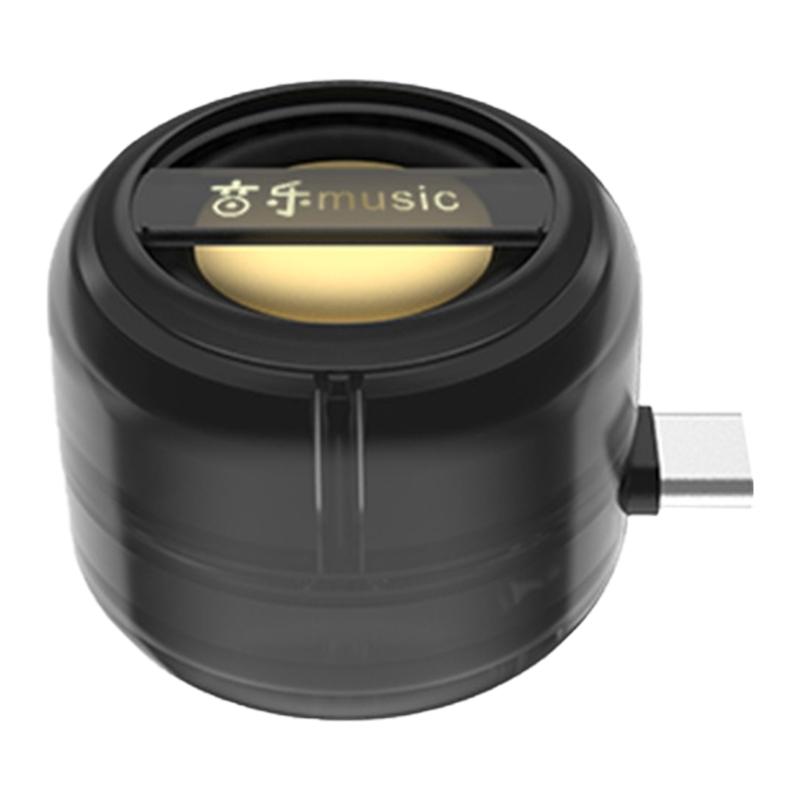 

Mini Mobile Phone Speaker Type C Music Player External Sunbwoofer Build-in 3.7V 250mAh Capacity Battery with Clear Skin чорний
