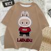 Labubu Cute 3D Print Women T-shirt Girl Short-Sleeved Versatile Casual Trend Clothes
