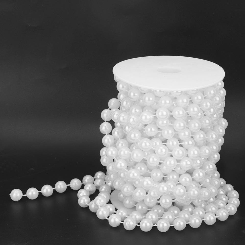 White Imitation Pearl Garland Beige String Beads Artificial Pearl Bead Chain DIY Crafts