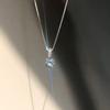 S925 Sterling Silver Teardrop Necklace with Sparkling Diamond Pendant - Minimalist Clavicle Chain for Women, Trendy and Elegant Design.