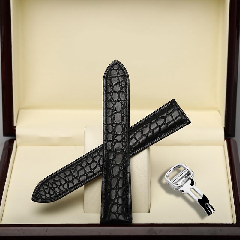 20 22mm Blue Purple Gray Pink Alligator Strap Replacement Cartier Tank London Men Women Folding Buckle Watch Strap Accessories