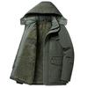 Winter Men's Hooded Long Casual Jackets Fleece Warm Parkas Men Multiple Pockets Cargo Coats Quality Man Loose Outdoor Jackets