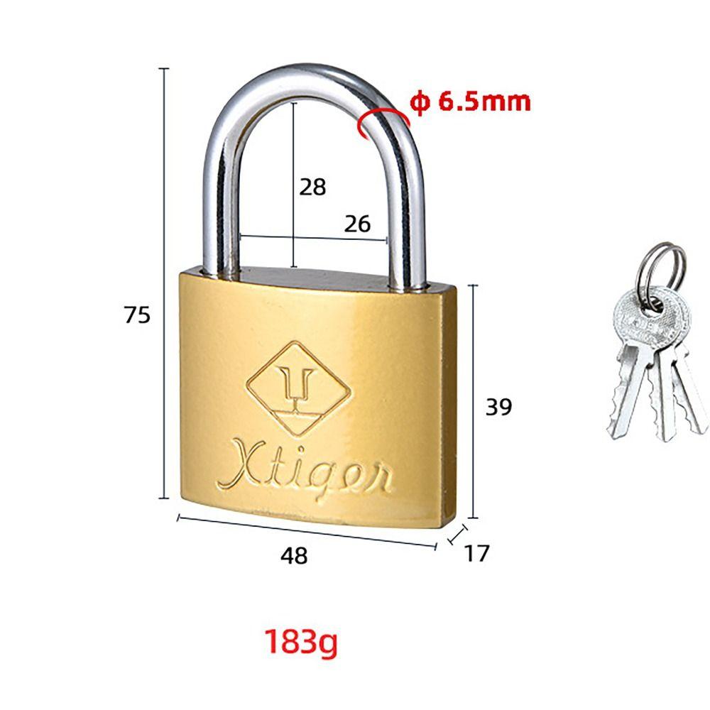 With 3 Keys Brass Padlock Iron Anti-theft Copper Lock Home Improvement Security Tool Student Household Lock for Home School