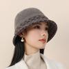 Autumn and Winter Warm Elegant Temperament Wool Woolen Basin Hat Retro Bucket Hat Windproof and Warm