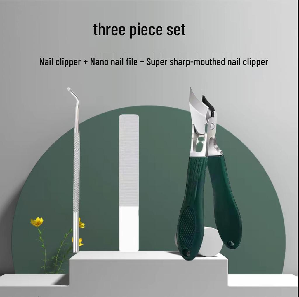 Anti-Splash Slanted Edge Nail Clipper with Pointed Tip for Ingrown Nails - Large Size Household Trimmer