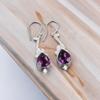 Real African Amethyst Gemstone 925 Sterling Silver Lovely Jewelry Earrings 2.10" EE-37-9