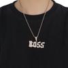 Cross-Border Niche Design Letter Patchwork Pendant: Sparkling Hip Hop Gold & Silver Necklace