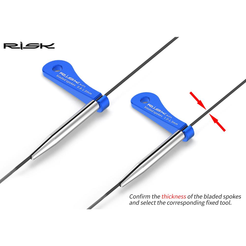 RISK Road Bike Bladed Spoke Wrench Fixing Tool Holder Seers Bicycle Flat Spokes Rim Ajustment Tool for 0.8mm To 1.3mm Spoke