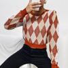 Dames Kleding Mode Casual Tops Shirts Vintage Mode Elegante Casual Herfst en Winter Dames Lange Mouwen Korte Sectie Diamant Trui