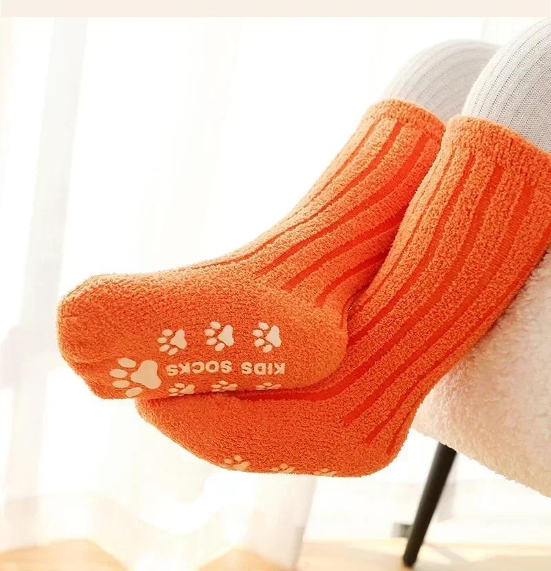 New Warm Baby Calf Sock Simplicity Solid Color Calf Sock for Toddler Boy Girl Indoor Autumn Winter Newborn Non-slip Floor Socks