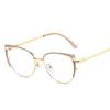 Fashion metal anti-blue light eyeglasses frame female cat eye metal open ball glasses without prescription computer goggles