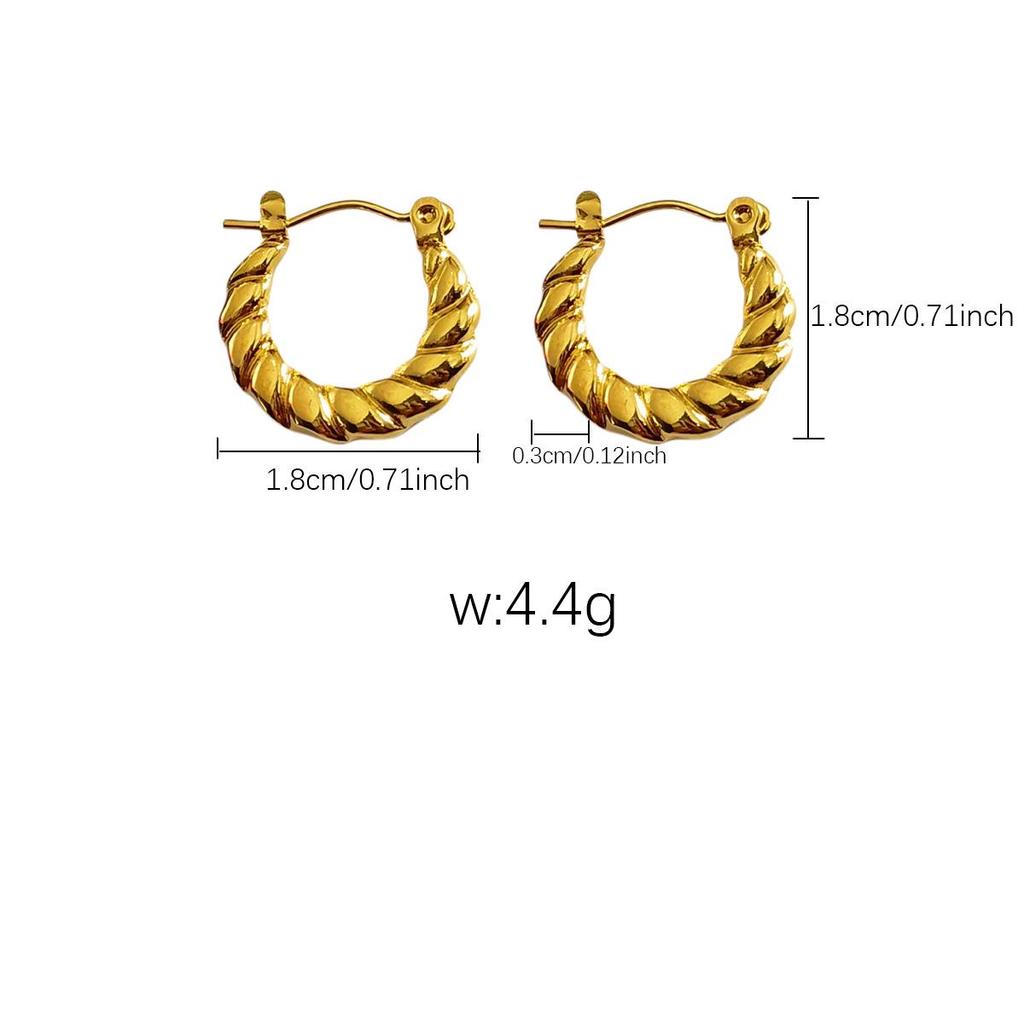 18K Gold Plated Fashion Texture Women's Earrings - European, American, Middle Eastern, African, Southeast Asian Styles