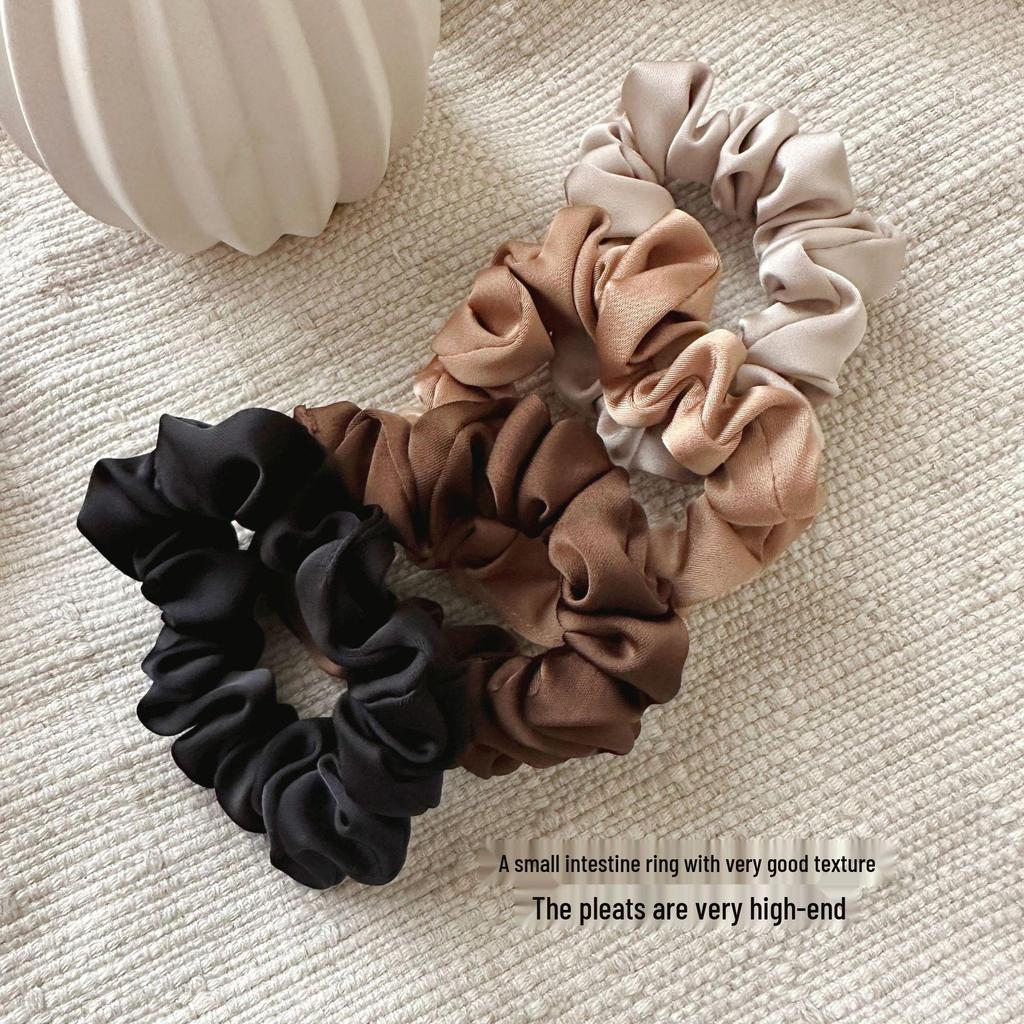 Eleganter japanischer & koreanischer plissierter Satin-Haarring: Vielseitiges Temperament Französischer Pferdeschwanz Elastisch