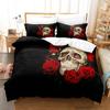 Roses and Skulls All Season Twin Bedding Set Single Twin Full Queen King Size Bed Set Aldult Kid Bedroom Duvetcover Sets Anime