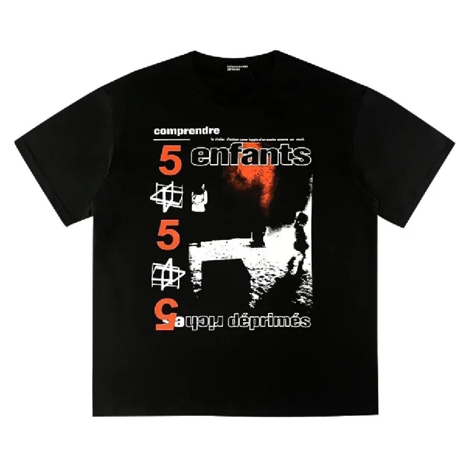

ENFANTS RICHES DEPRIMES E.R.D. 2025 Tshirts Round ONeck Cotton Arrival New Black White TEE Men Women Short Sleeve XXXXXL чорний