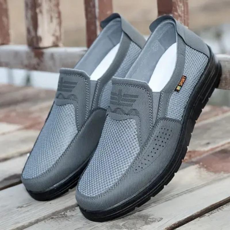 Lightweight Breathable Men's Slip-On Casual Shoes | Cushioned Comfort, Durable for Outdoor Fishing, Park Strolls & Summer Daily Wear - Black