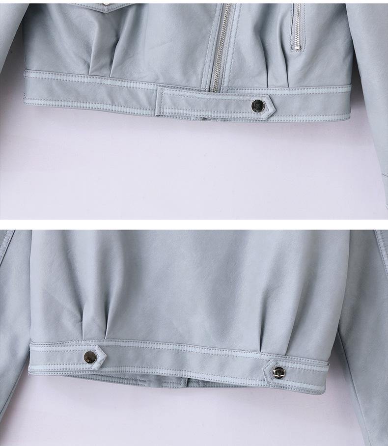 Spring 2025 Women's Slim Fit Korean Motorcycle Leather Jacket - Fashionable, Age-Reducing Casual Outerwear (ZH1176)