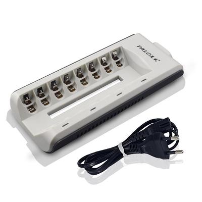 PALO 8 Slots Nimh Nicd Battery Smart Charger with LED Display for 1.2V Aa Aaa Rechargeable Battery Quick Charger