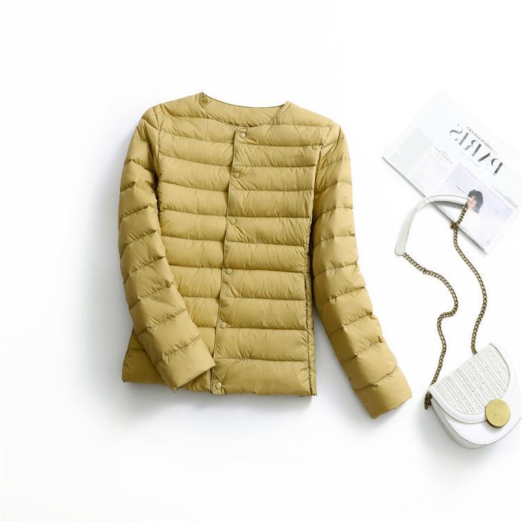 White duck down light down jacket women's winter new slim-fit warm short jacket round neck V-neck inner and outer wear liner