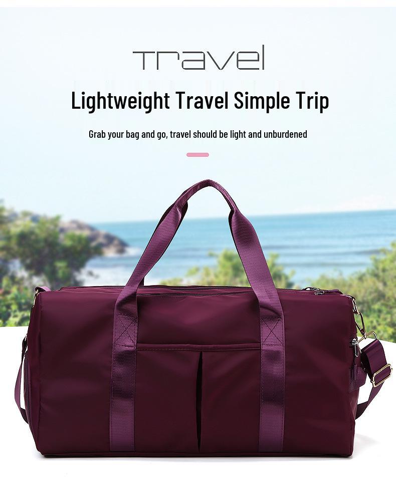 Women's Large Capacity Sports Yoga Bag with Shoe Compartment - Dry/Wet Separation, Solid Color, Ideal for Travel and Gym