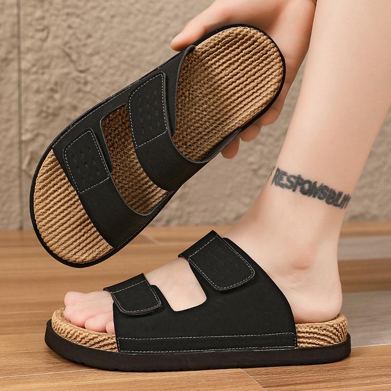 

Summer new stitched sandals beach shoes fashionable comfortable breathable lightweight deodorant breathable one-word drag indoor tide drag 39