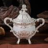 Condiment Pot for Restaurant And Hotel Seasoning Jar with Lid Spoon, European Style Metal Small Spice Coffee Bar Container, Decorative Sugar