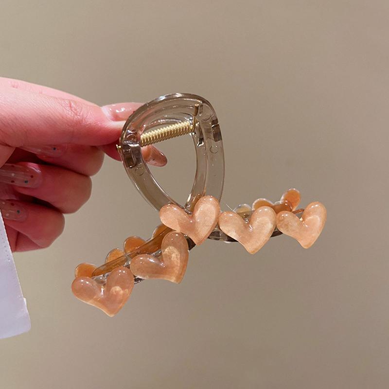 Elegant Jelly Hjerte Hårklype Akryl Sklisikker Sterk Hai Hårklemme For Kvinner Jenter Sommer Hodeplagg Tilbehør