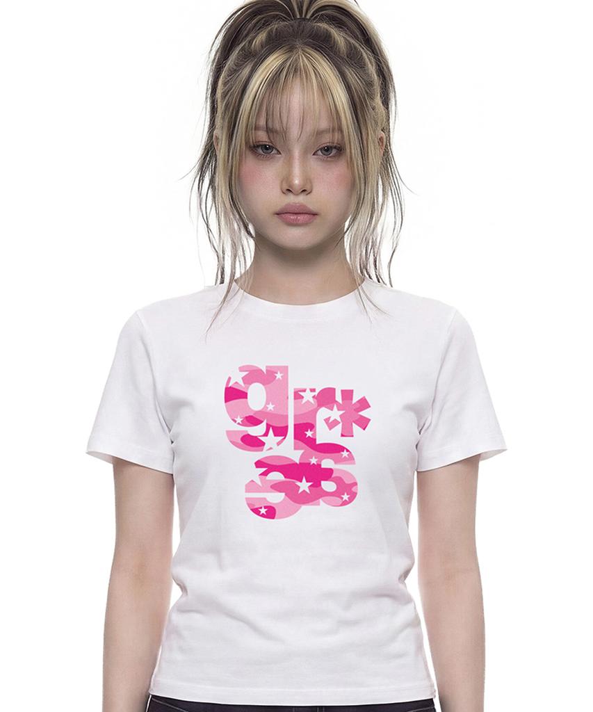 GRAVER [Hwiyeon X Graver] Grae-S Starcamo Slim Short Sleeve T-Shirt_White