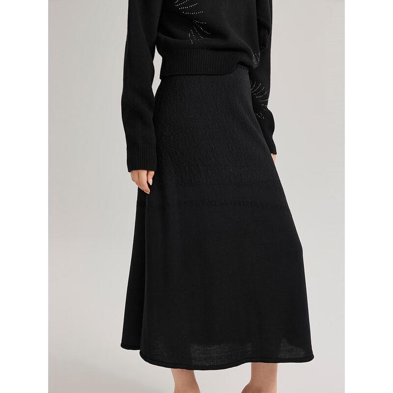 ELLE Women's High-Waist A-Line Long Skirt