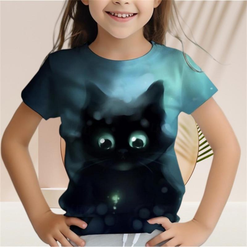 Summer New Casual Baby T-Shirts Cute Cartoon Animals 3d Print T Shirts Fashion Girl Clothes Short Sleeve Tees Girls Top