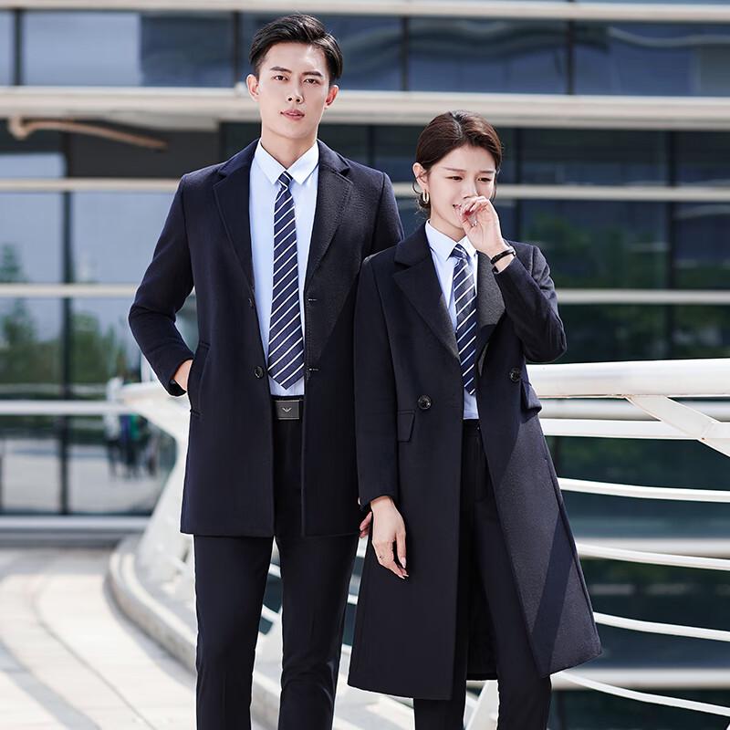 Troyman Unisex Mid-Length Wool Blend Work Coat