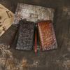 Vintage New Flower and Plant Embossed Long Leather Wallet Handbag Women's Head Layer Leather Leather