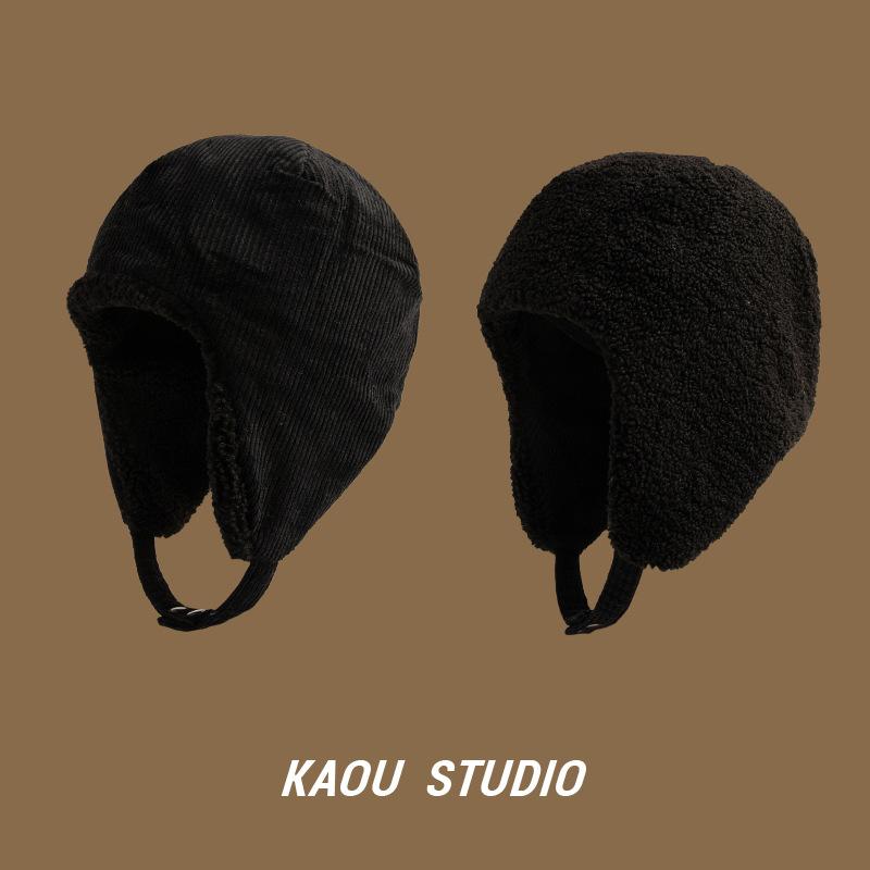 Supck winter warm and fleece double-sided can wear lamb fleece outdoor cycling ear protection windproof thickened hair