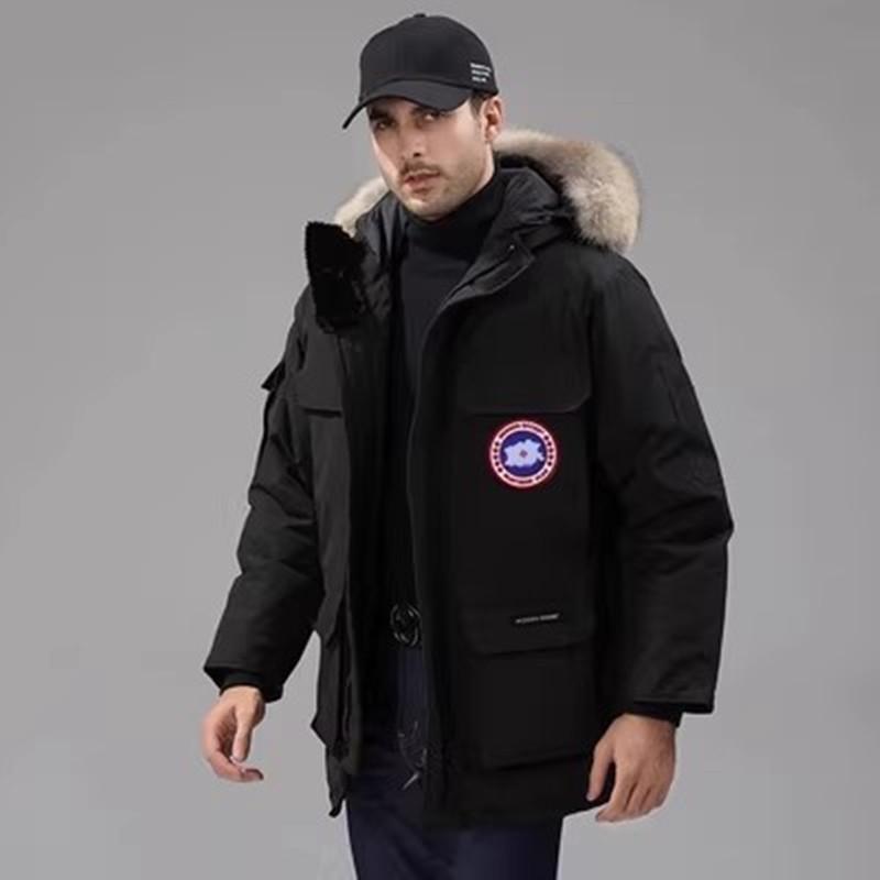 Unisex Daunenjacke für den Winter 2024 - Weiße Entendaune, Dick, Warm, Pelzkragen, Kapuzenmantel, Trendy.